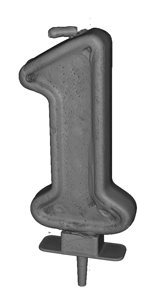 Birthday candle: 3D view – front